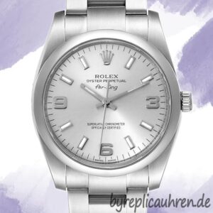 Rolex Air-king Herren 36mm 114200SSO Silbernes Zifferblatt