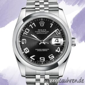 Rolex Datejust 36mm Herren 116200BKCAJ Automatisch Schwarzes konzentrisches Zifferblatt