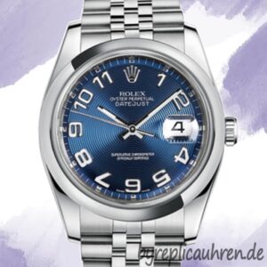 Rolex Datejust 116200BLCAJ 36mm Herren Silberton Armband