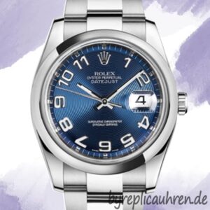 Rolex Datejust Herren 116200BLCAO 36mm Austernarmband Blaues konzentrisches Zifferblatt