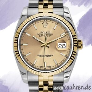 Rolex Datejust 36mm Herren 116233-CSJ Jubiläumsarmband Champagnerfarbenes Zifferblatt