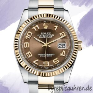 Rolex Datejust 116233BRAO Herren 36mm Braunes Zifferblatt