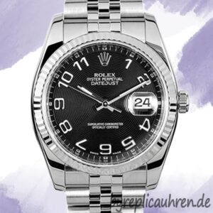 Rolex Datejust Herren 116234BKCAJ 36mm Schwarzes Zifferblatt