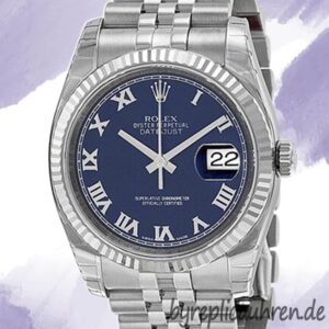 Rolex Datejust 116234BLRJ Herren 36mm Blaues Zifferblatt Automatisch