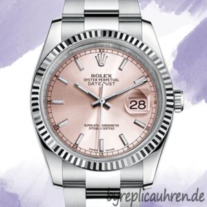 Rolex Datejust 116234-0120 Herren 36mm Rosa Zifferblatt Stainless Steel