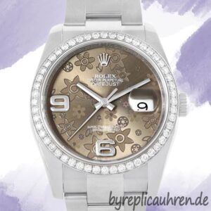 Rolex Datejust Herren 36mm 116244BFAO Diamond Bezel Silberton