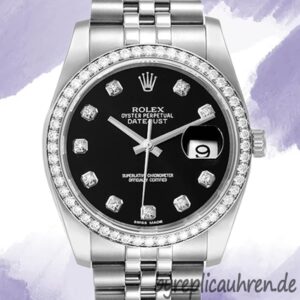 Rolex Datejust 36mm 116244BKDJ Herren Schwarzes Zifferblatt