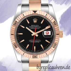 Rolex Datejust Turn-o-graph Herren 116261 36mm Schwarzes Zifferblatt