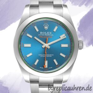 Rolex Milgauss m116400gv-0002 40mm Herren Blaues Zifferblatt Silberton