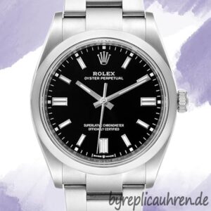 Rolex Oyster Perpetual Unisex 41mm m124300-0002 Stainless Steel Schwarzes Zifferblatt