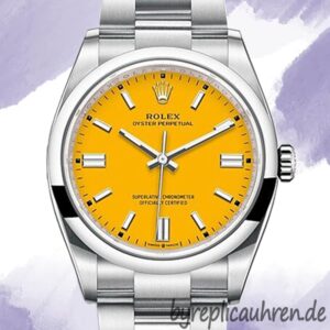 Rolex Oyster Perpetual m126000-0004 Unisex 36mm Gelbes Zifferblatt Austernarmband