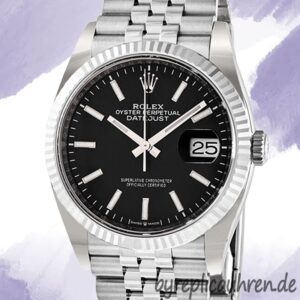 Rolex Datejust 36mm m126200-0003 Herren Schwarzes Zifferblatt