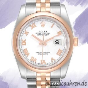 Rolex Datejust Herren 36mm 116201-63601 Silberton Weißes Zifferblatt