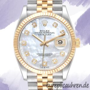 Rolex Datejust m126233-0023 36mm Herren Silberton Jubiläumsarmband