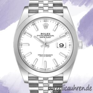 Rolex Datejust Herren 41mm m126300-0006 Weißes Zifferblatt Stainless Steel