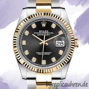 Rolex Datejust 41mm m126333-0005 Herren Schwarzes Zifferblatt Silberton