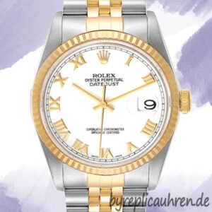 Rolex Datejust 36mm 16233WRJ Herren Schwarzes Zifferblatt Stainless Steel
