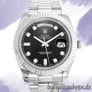 Rolex Day-Date 218239 Herren 41mm Schwarzes Zifferblatt Präsidentenarmband