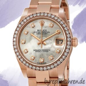 Rolex Datejust m278285rbr-0011 31mm Damen Diamond Bezel Roségoldfarben