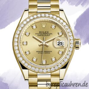 Rolex Datejust Damen m279138rbr-0023 28mm Präsidentenarmband/Jubiläumsarmband Champagnerfarbenes Zifferblatt