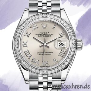 Rolex Datejust Damen 28mm m279384rbr-0009 Silberton Silbernes Zifferblatt