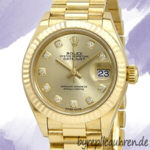 Rolex Datejust 28mm Damen m279178-0017 Goldton