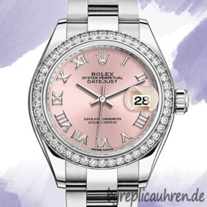 Rolex Datejust m279384rbr-0006 Damen 28mm Austernarmband Rosa Zifferblatt