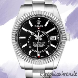 Rolex Sky-dweller Herren 42mm m326934-0005 Schwarzes Zifferblatt Stainless Steel