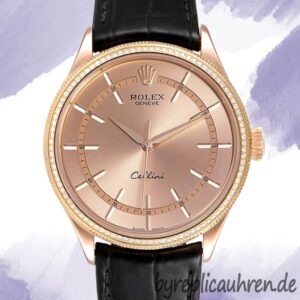 Rolex Cellini Herren m50705rbr-0010 39mm Roségoldenes Zifferblatt Diamond Bezels