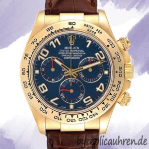 Rolex Daytona 116518 40mm Herren Goldton Blaues Zifferblatt