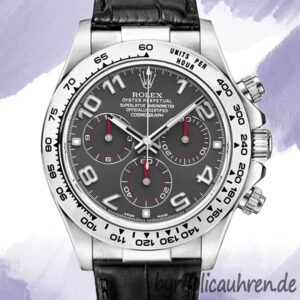Rolex Daytona 116519 40mm Herren Lederriemen Schwarzes Zifferblatt