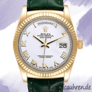 Rolex Day-Date m118138-0136 Herren 36mm Stainless Steel Weißes Zifferblatt