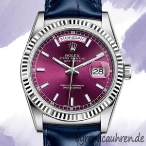 Rolex Day-Date Herren m118139-0060 36mm Kirschfarbenes Zifferblatt