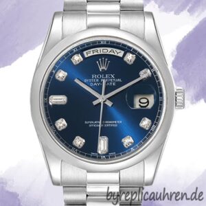 Rolex Day-Date 36mm 118206 Herren Stainless Steel Silberton