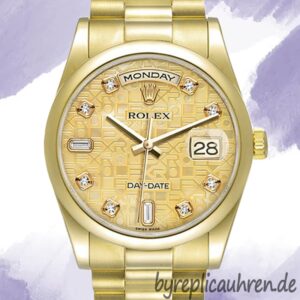 Rolex Day-Date Herren 118208 36mm Präsident-Armband/Oyster-Armband Champagner-Jubiläumszifferblatt