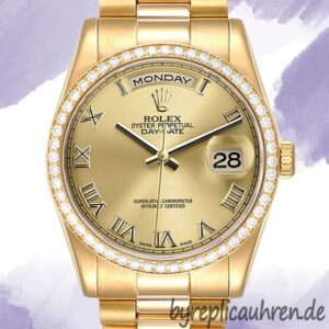 Rolex Day-Date 36mm Herren 118348-0147 Champagnerfarbenes Zifferblatt Automatisch