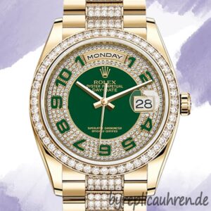 Rolex Day-Date m118348-0056 36mm Herren Grünes Zifferblatt Automatisch