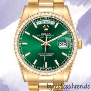 Rolex Day-Date Herren m118348-0225 36mm Diamond Bezel Goldton