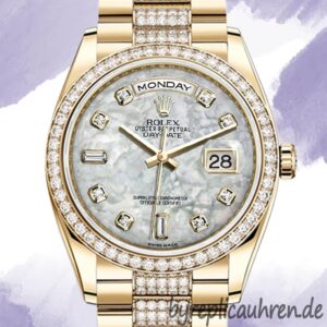 Rolex Day-Date m118348-0061 Herren 36mm Diamond Bezel