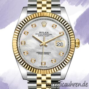 Rolex Datejust Herren 41mm 126333 Zifferblatt aus Perlmutt Silberton