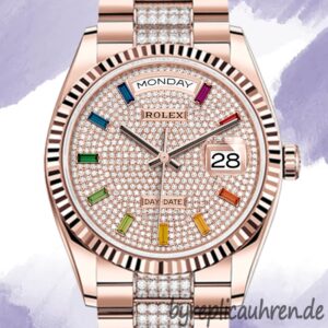 Rolex Day-Date m128235-0040 Herren 36mm Diamant-Pave-Zifferblatt Automatisch