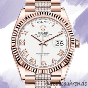 Rolex Day-Date 36mm Herren m128235-0053 Roségoldfarben Präsidentenarmband