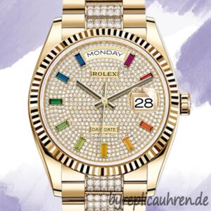 Rolex Day-Date 36mm Herren m128238-0052 Diamant-Pave-Zifferblatt Automatisch