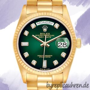 Rolex Day-Date Herren 36mm m128238-0069 Präsidentenarmband Grünes Zifferblatt