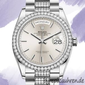 Rolex Day-Date m128349rbr-0013 36mm Herren Silbernes Zifferblatt