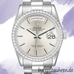 Rolex Day-Date m128349rbr-0001 Herren 36mm Silbernes Zifferblatt
