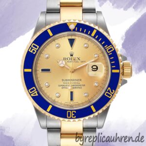 Rolex Submariner 16613 Herren 40mm Stainless Steel Champagnerfarbenes Zifferblatt