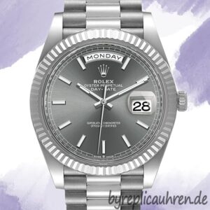 Rolex Day-Date m228236-0013 40mm Herren Stainless Steel Graues Zifferblatt