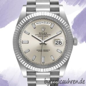 Rolex Day-Date m228236-0002 40mm Herren Silbernes Zifferblatt Stainless Steel