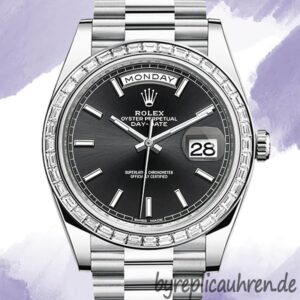 Rolex Day-Date 40mm m228396tbr-0024 Herren Silberton Diamond Bezel